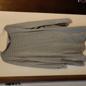 Plus Size Women's Grey and White Dress